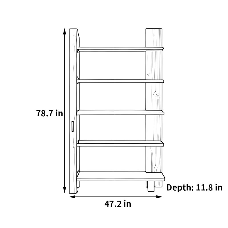 Gonyea, (5 tablettes) H 78,7 po x l 47,2 po x P 11,8 po