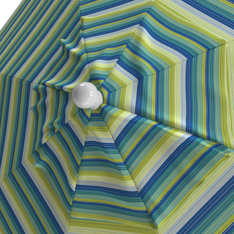 Parasol de marché octogonal 9 pi Willa, Sunbrella® bord de mer Séville rayé, Matted White