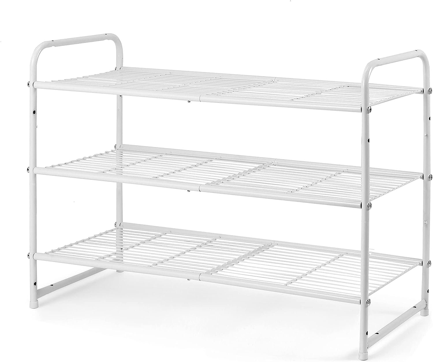 Whitmor 2-Tier, White Expandable and Stackable Shoe Rack