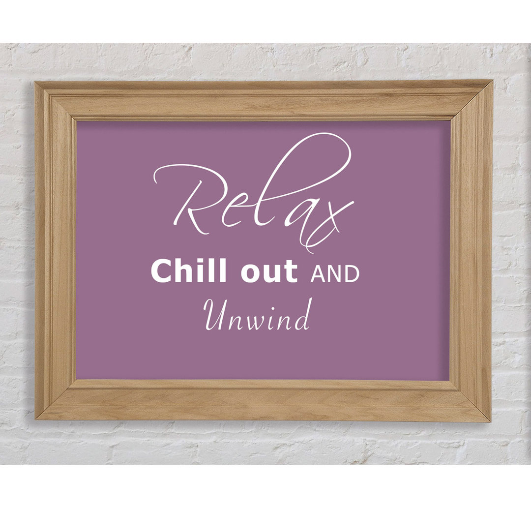 Badezimmer Zitat Relax Chill Out Dusty Pink - Druck