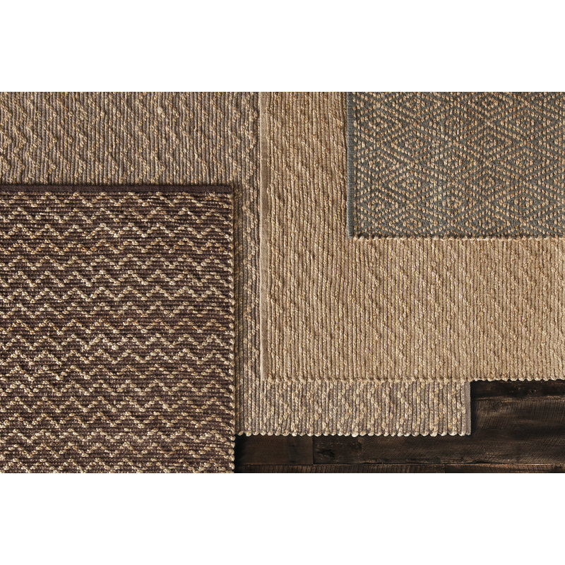 Tapis contemporain brun tissé à la main Foundita Select Kanita, Rectangle 5 pi x 7 pi 6 po
