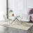 51.18" Rectangular Clear Tempered Glass Dining Table,Stylish Design with Silver Chrome Plated Metal Legs, Dining Table for Dining Room-331758408-331758409