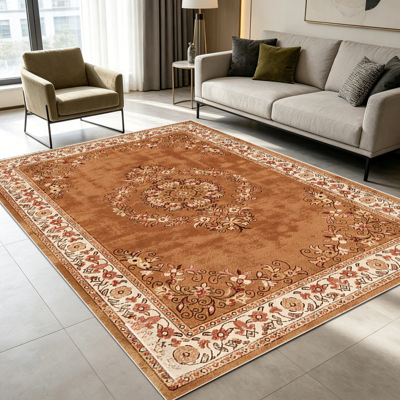 1PC Vintage Floral Medallion Persian Style area rugs for Living Room, Soft, All seasons, Easy-maintain, Washable Indoor mat, Farmhouse suitable for dining room, bedroom, entryway, kitchen, home office, patio, Home Decor, Outdoor Decor.