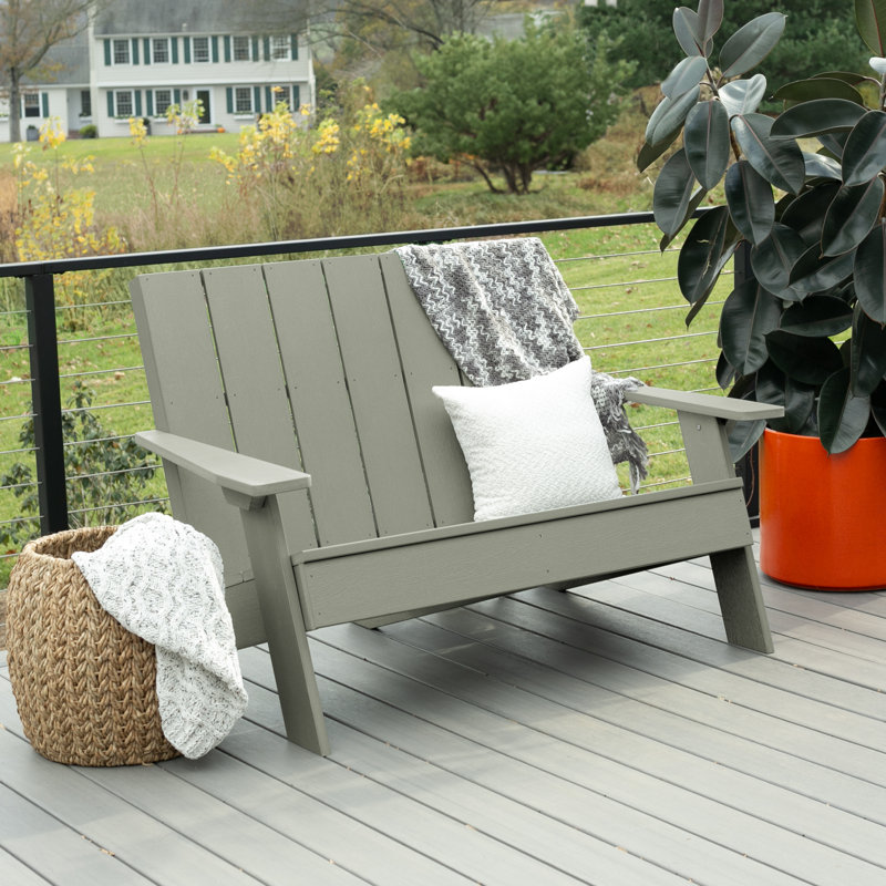 Causeuse double en plastique recyclé Byrnes, Eucalyptus
