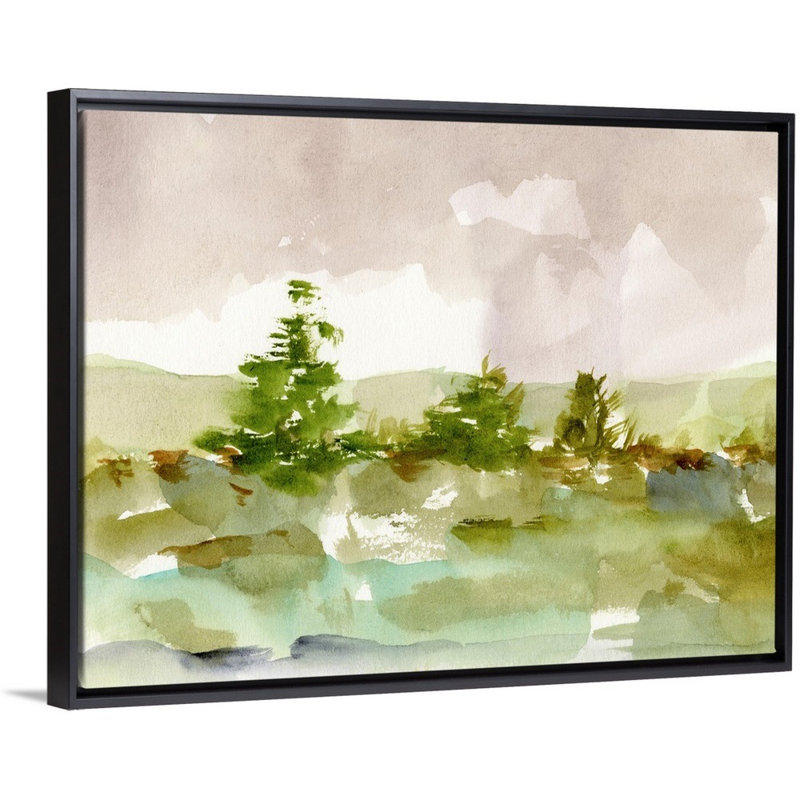 «Morning Retreat I» par Ethan Harper - reproduction d'art, H 14 po x l 18 po x P 1,75 po, Cadre noir