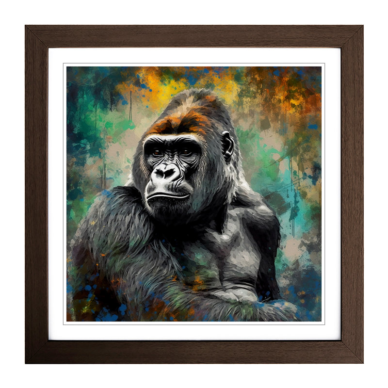 Gorilla Impressionism No.2 - Framed Print, Walnut