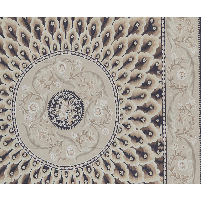 Hand-Knotted High-Quality Brown and Beige Area Rug