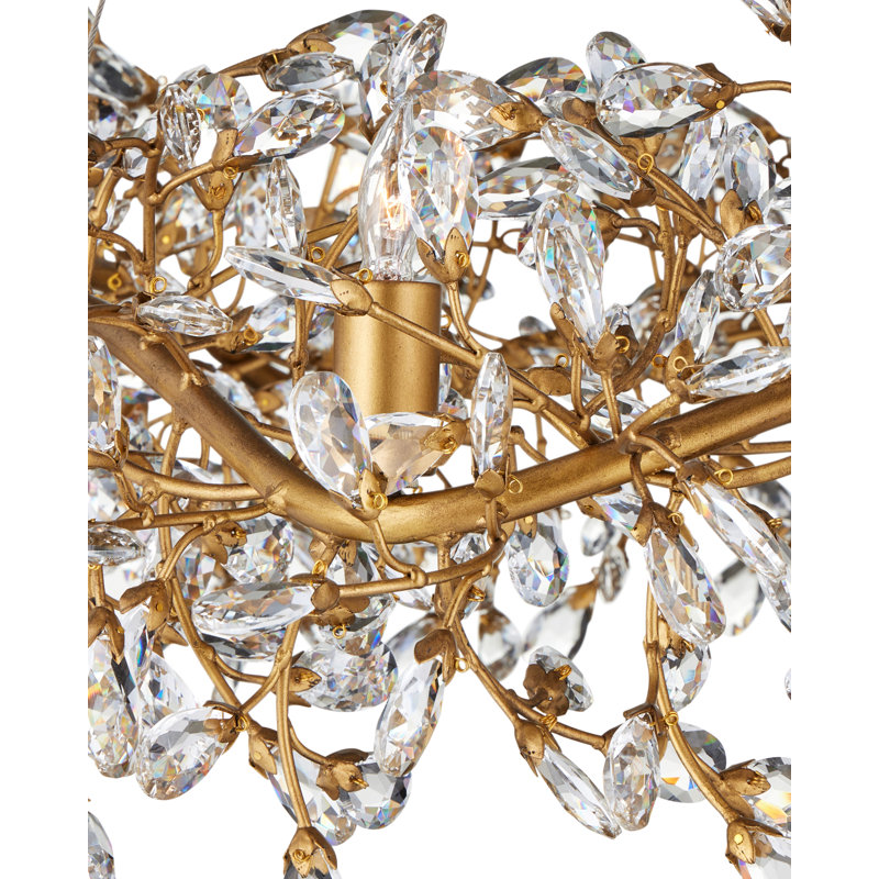Crystal Bud LED Chandelier, 43"