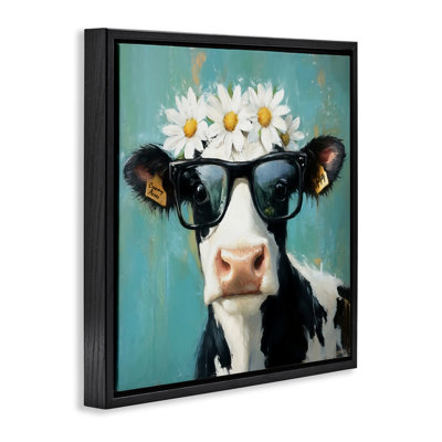 Cadre flottant Nerdy Nessie Cow, design par Tina LeCour
