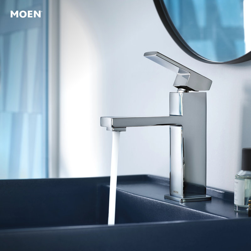 Moen Revyl One-Handle Single Hole Bathroom Faucet with Drain Assembly, Chrome