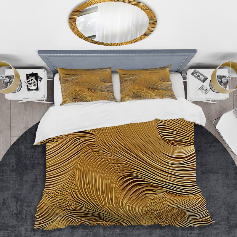 Ensemble de housse de couette Golden Feathers Serenity II - Feathers, Housse de couette pour très grand lit et 2 très 