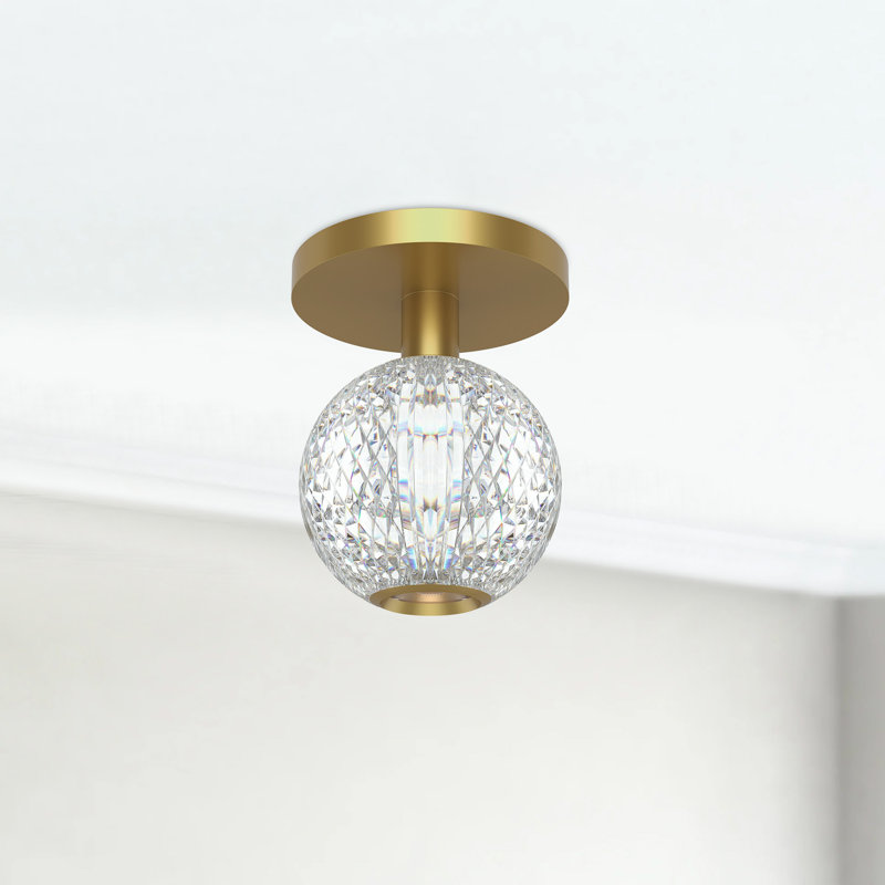 Plafonnier encastré à DEL 1 lumière Marni, Laiton naturel