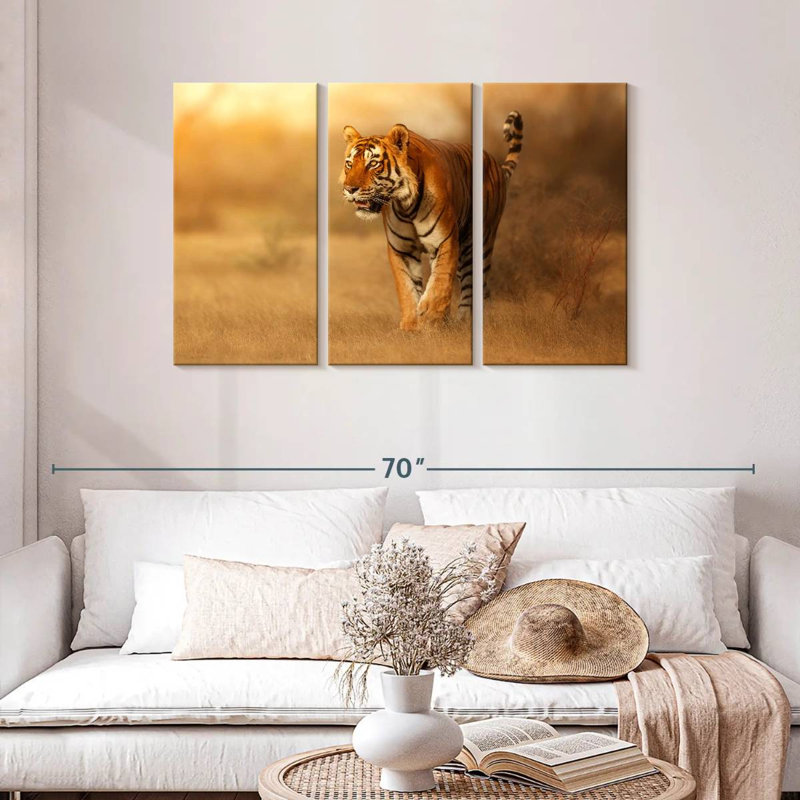 Hunting Tiger, 28" H x 45" W