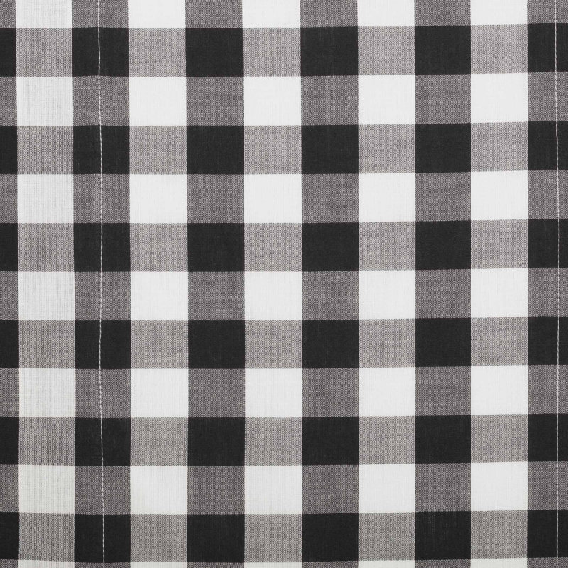 Annie Buffalo Check 100% Cotton Checkered Room Darkening Rod Pocket Curtain Panels, Country Black/Antique White