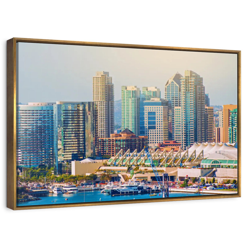 Ville de San Diego, Cadre flottant doré, 40 po x 27 po