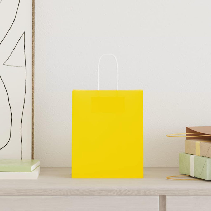 Gift Wrap Storage, Yellow, 22cm H x 18cm W x 8cm D