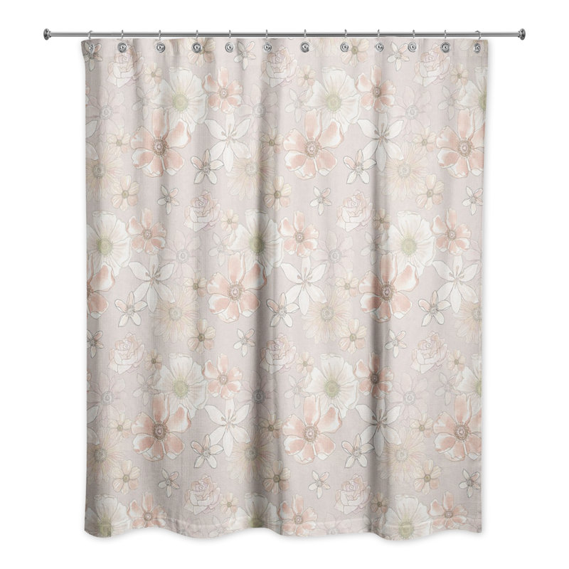Floral Shower Curtain, Blush
