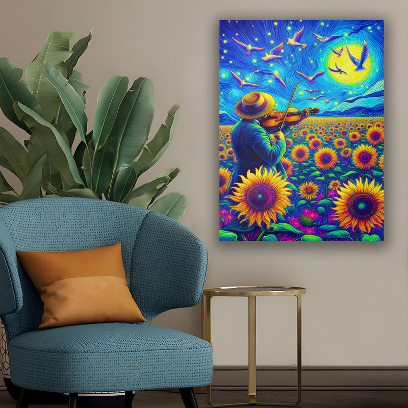 Peinture décorative sur toile, H 27,6 po x l 19,7 po