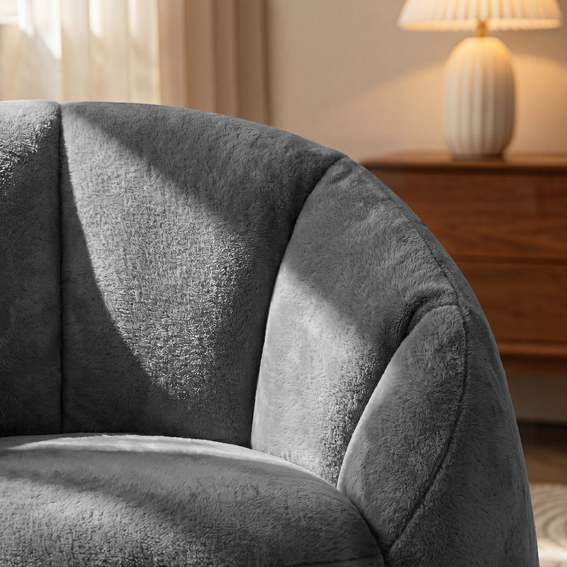 Fauteuil à billes surdimensionné en microfibre à peluche douce, Gris
