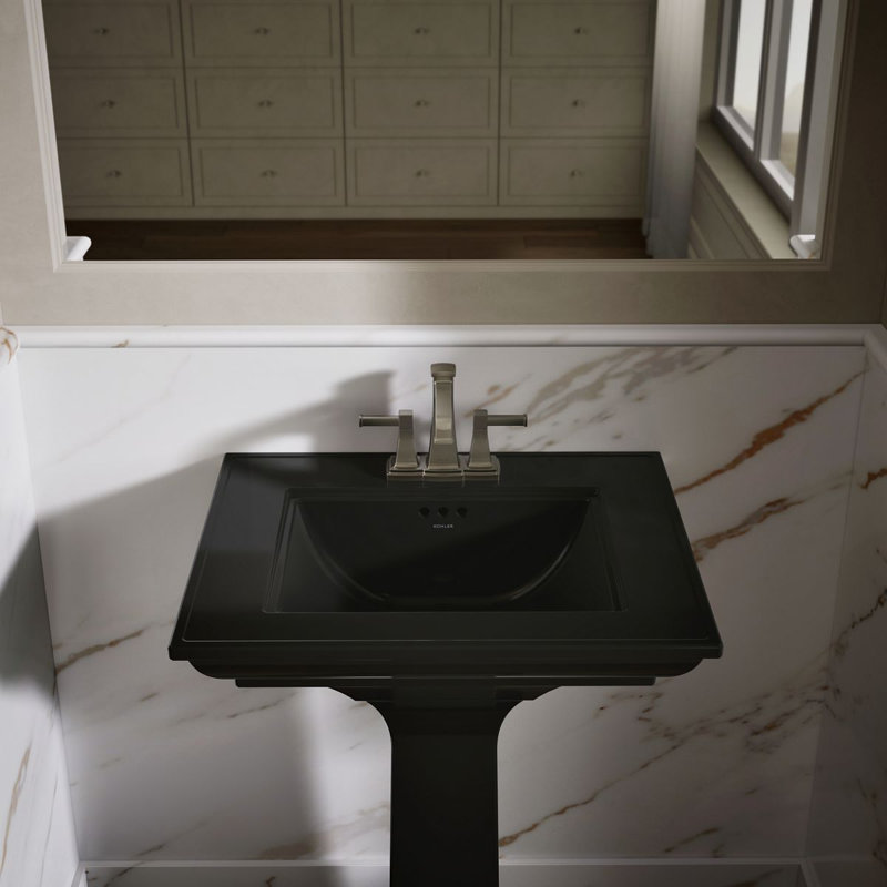 Memoirs® Stately 24" Console Bathroom Sink with Overflow, Black, 4'' Centers