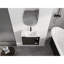 Meuble-lavabo mural 28 po avec lavabo en céramique blanche et porte à fermeture en douceur, emballage KD, chêne foncé-129669743