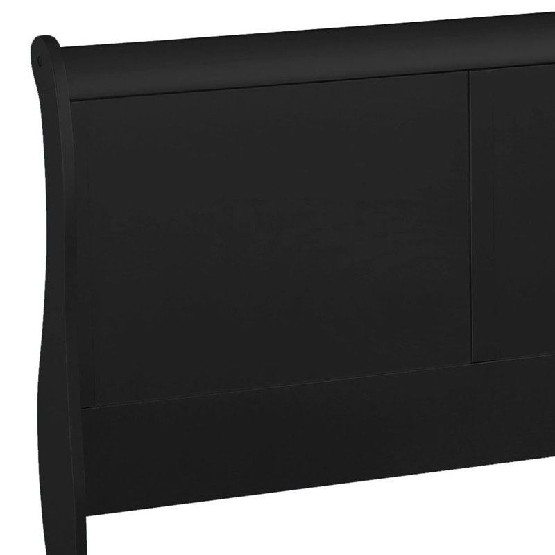 Cavender Sleigh Panel Bed, King, Black