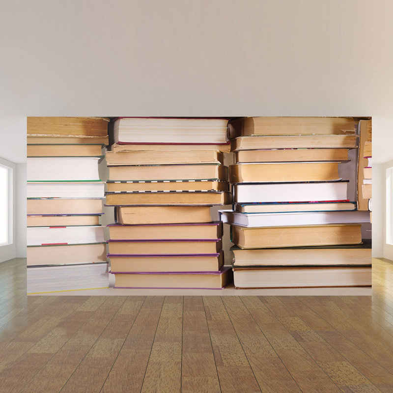 Panneau de papier peint pour bibliothèque Sighburgh, L 100,08 po x l 96 po