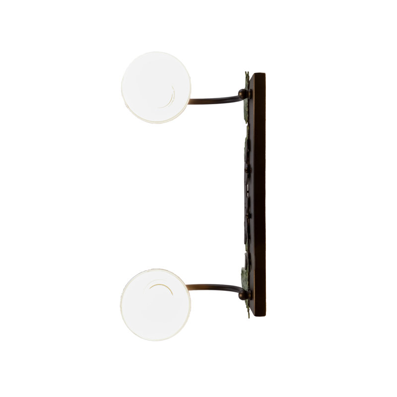 Adirondack Inspired Bear and Pine 2-Light Black Bronze Vanity Sconce