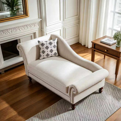 Fauteuil de princesse en velours de bois massif beige de style américain 67,72 po