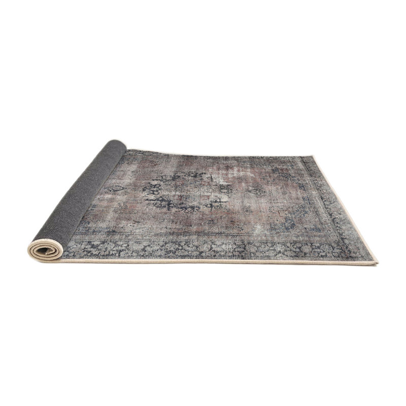 Tapis oriental brun clair / bleu, Rond 7 pi