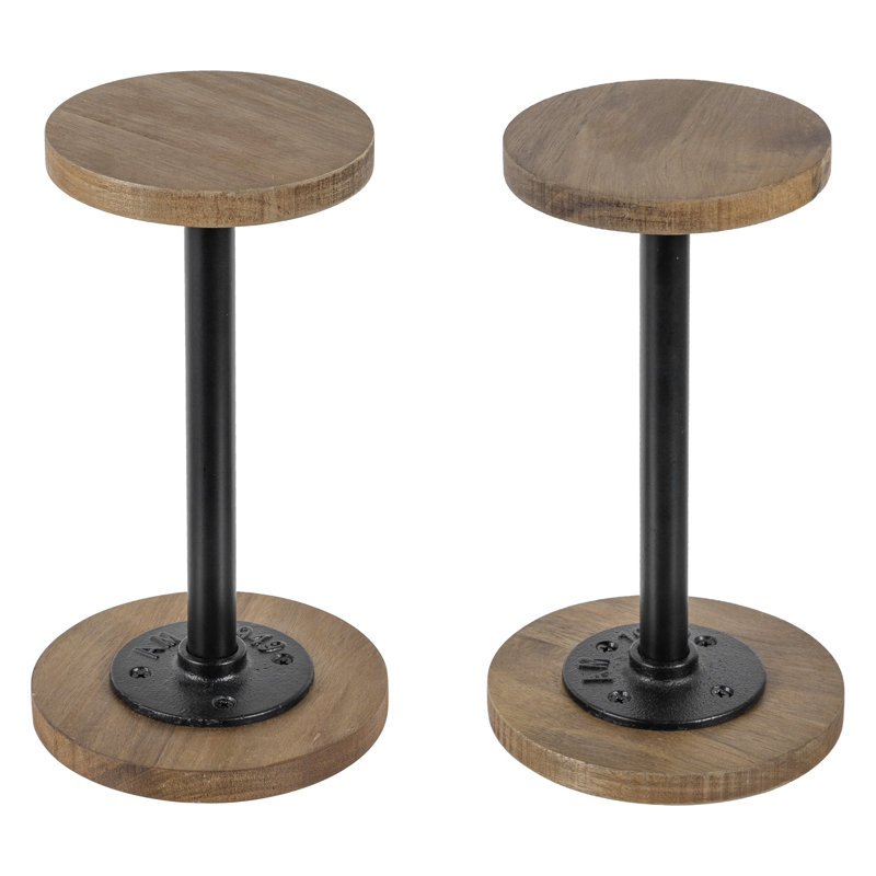 2 Piece Wood Tabletop Hat Stands Riser