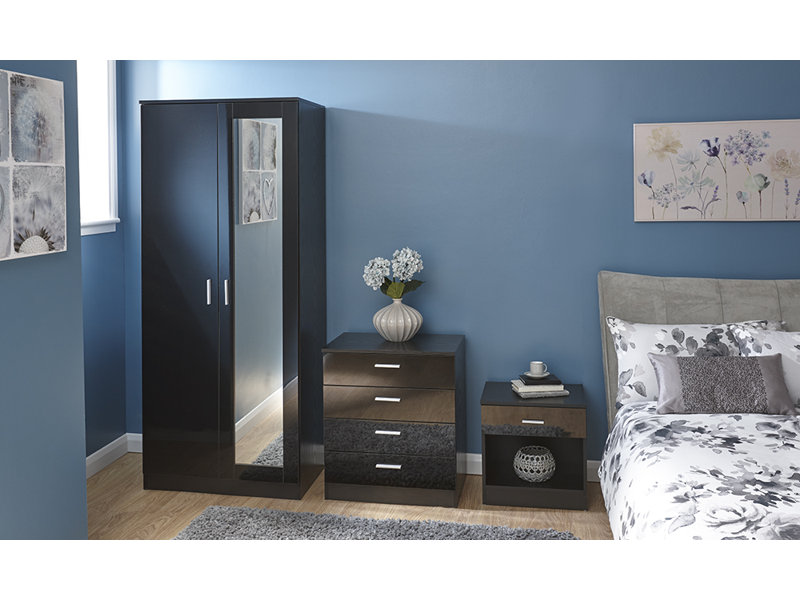 Wilhelmine 2 Door Wardrobe, Black