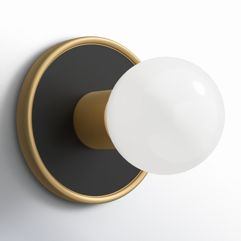 Rocha Dimmable Bath Sconce, No, Black/Natural Aged Brass