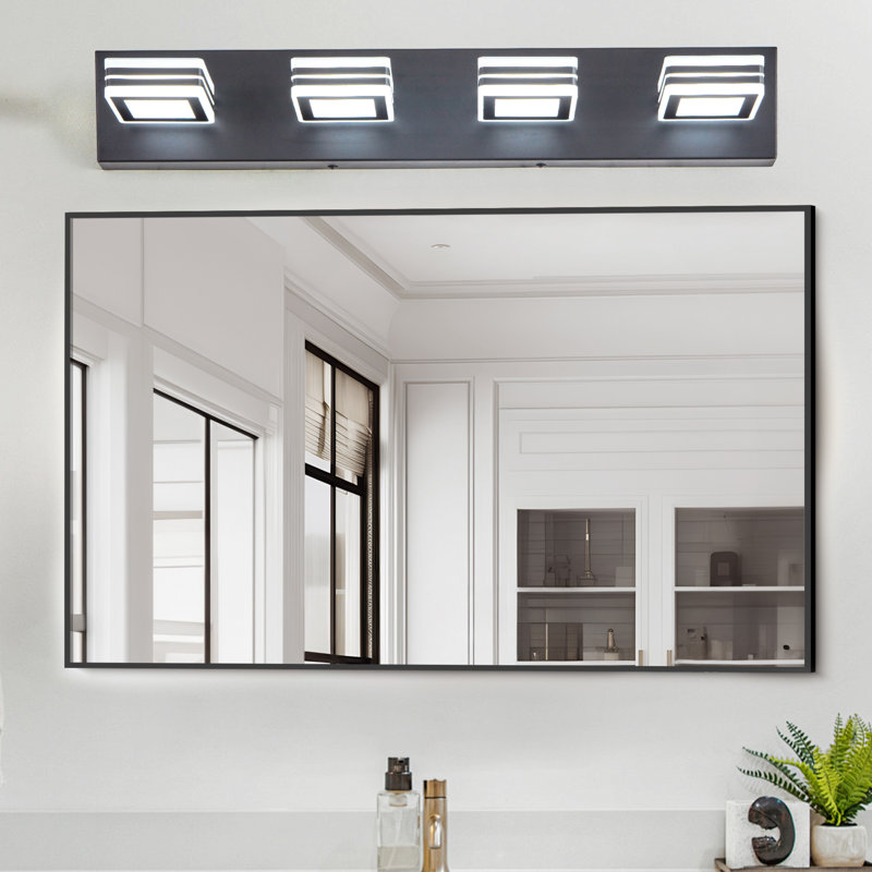 Éclairage pour salle de bain 4 lumières Lalith, Noir