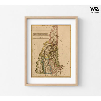 «New Hampshire 1817» par cartes rétro, affiche des États-Unis, bureau de poste, décor du New Hampshire, art mural Office fédéral, décor du New Hampshire