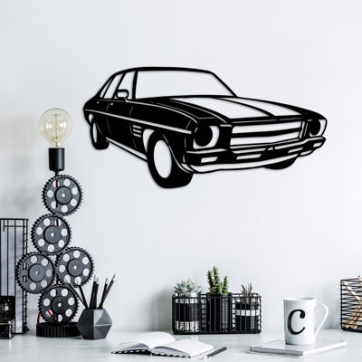 Elegant Metal Wall Accessory, Black, 23.6 x 11.8 inches | 100% Durable Metal, Thickness: 0.06 inches | Lightweight at 1.4 lbs | Perfect for Home Decor, Modern Aesthetic & Unique Design Accent