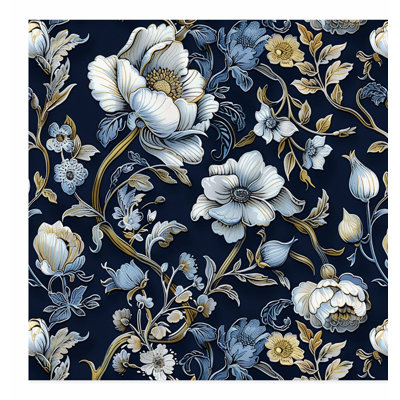 Floral, William Morris, botanique bleu, reproduction d'art classique sans cadre