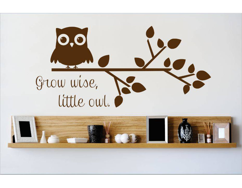 Décalcomanie murale agrandir, little hibou, Brun, H 8 po x l 20 po x p 0,16 po