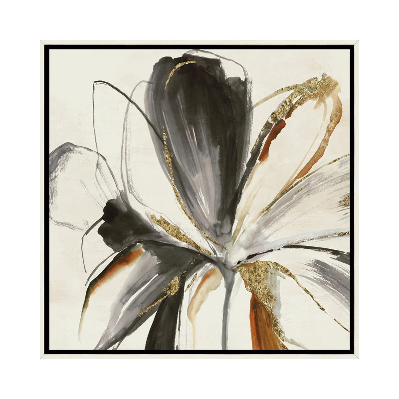 Grey Glory I - Wall Art Print - Framed Canvas, 18" H x 18" W, Floater Framed Canvas without Mat, Distressed White