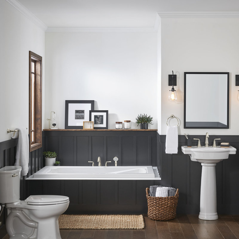 Robinet pour salle de bain Delancey, Nickel poli, Sans indicateur chaud / froid