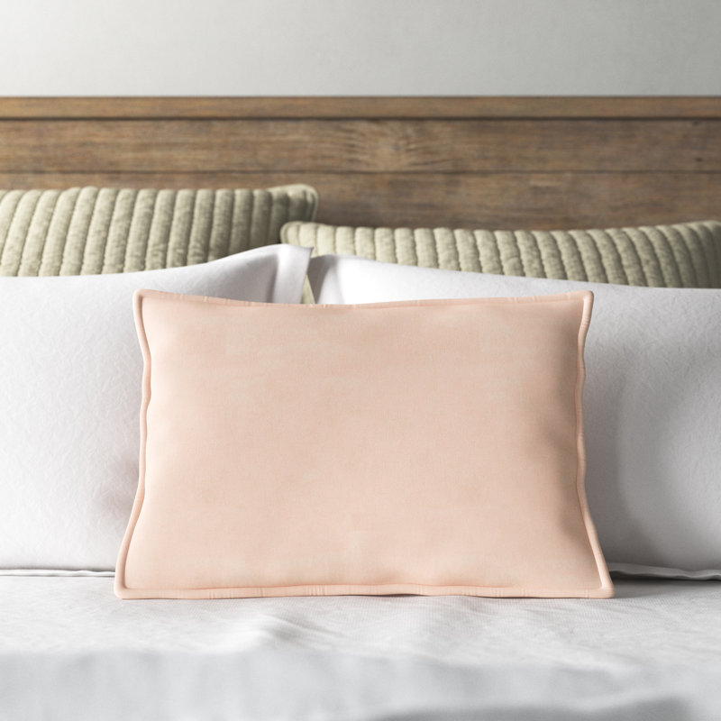 Housse et insert de coussin rectangulaire en coton Norwin, Polyester, Rectangle 13"H x 19"W, Rose clair