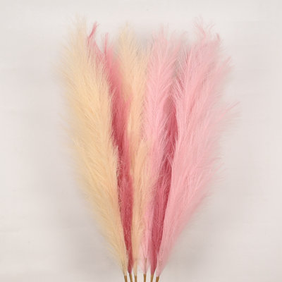Tall Faux Pampas Grass Spray, Artificial Long Stem Floral Fluffy Fake Plants Pampas Grass For Floor Vase Filler Home Boho Wedding Party Dining Table Centerpiece Decor