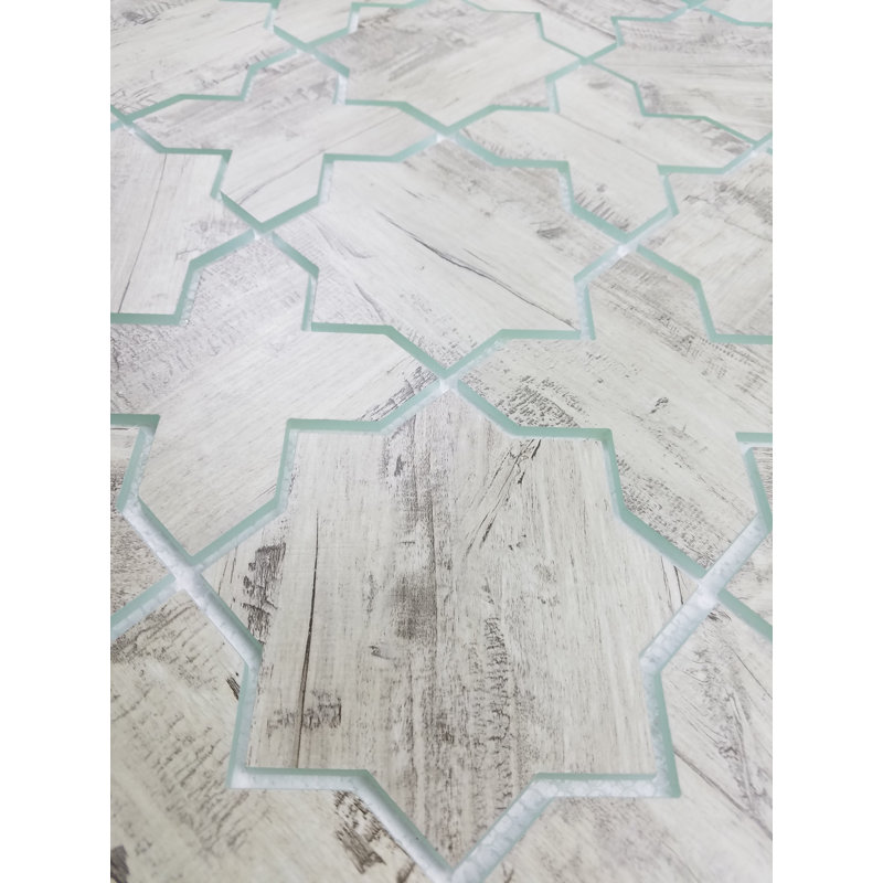 French Country Style 6" x 6" Glass Novelty Mosaic Wall & Floor Tile, Birchwood Gray Matte