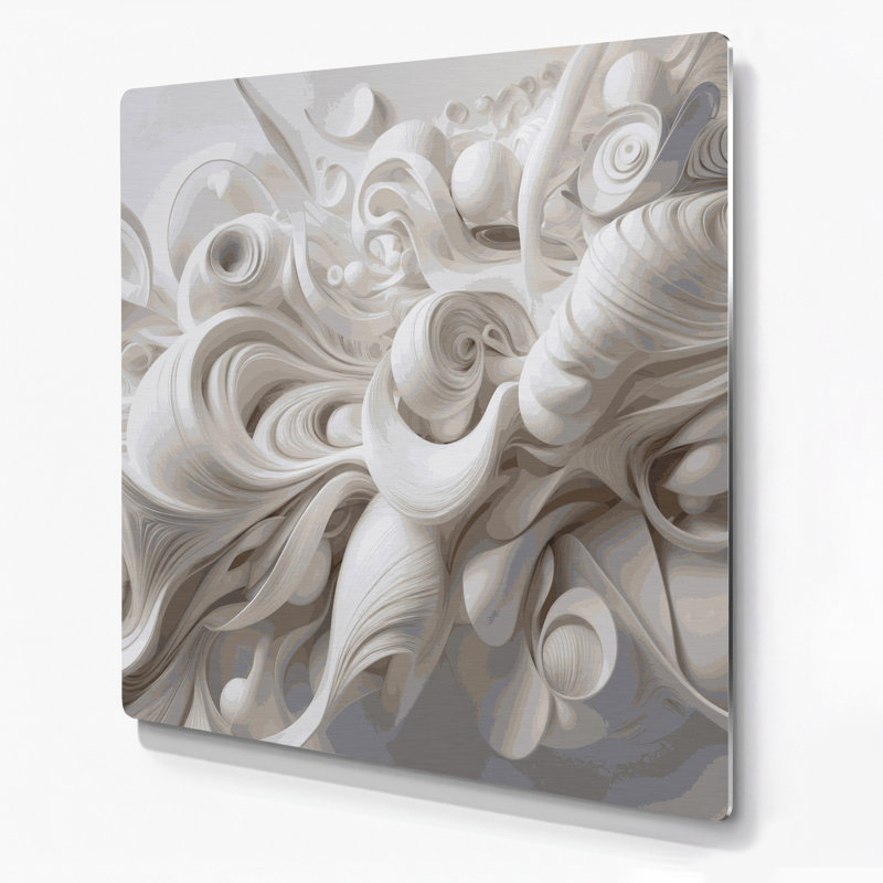 Art mural gris Biomorphic Abstraction 68, H 16 po x l 16 po