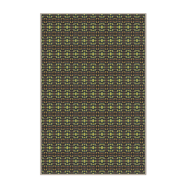 Tapis décoratif brun géométrique, Rectangle 8 pi x 12 pi