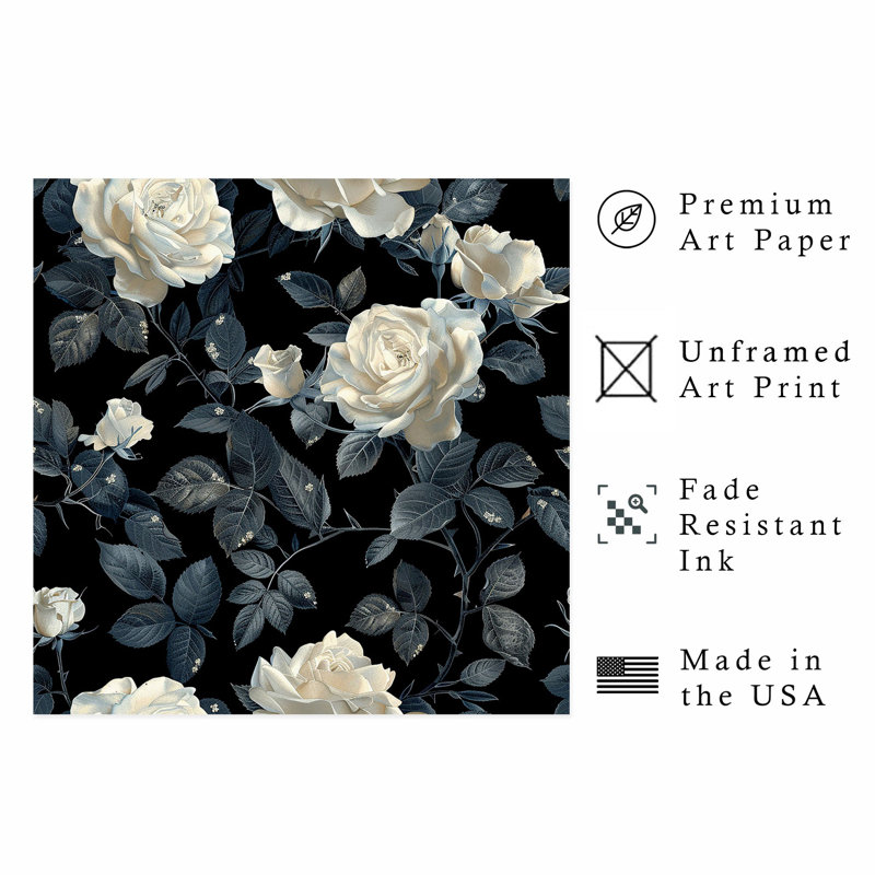 «Floral Luxe Roses I», reproduction d'art moderne sans cadre, H 16 po x l 16 po