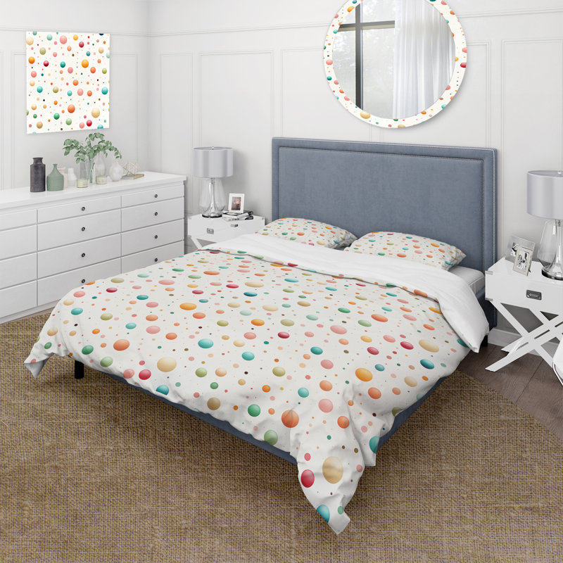 Ensemble de housse de couette Colorful Nostalgic, Housse de couette pour grand lit et 2 taies décor