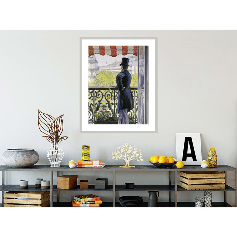 «on a balcon Boulevard Haussn» par Gustave Caillebotte, impression giclée encadrée, H 41,5 po x l 33,46 po
