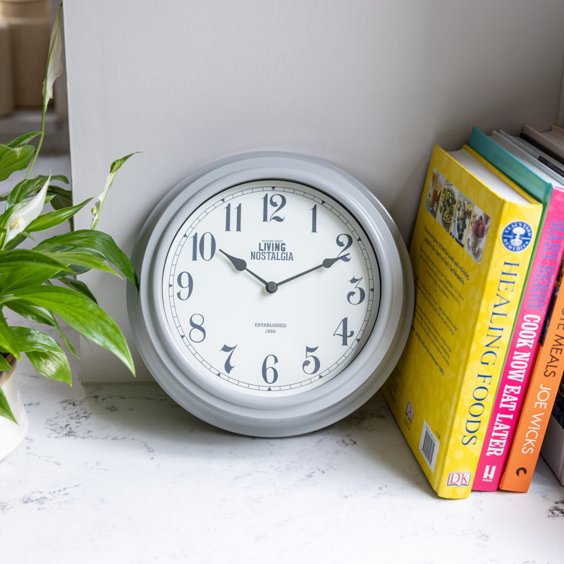 Living Nostalgia 25.5cm Wall Clock, Grey