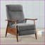 Fauteuils inclinables, fauteuil inclinable moderne à 3 positions avec accoudoirs en bois | Gris anthracite | Tissu en polyester